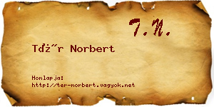 Tér Norbert névjegykártya