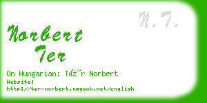 norbert ter business card